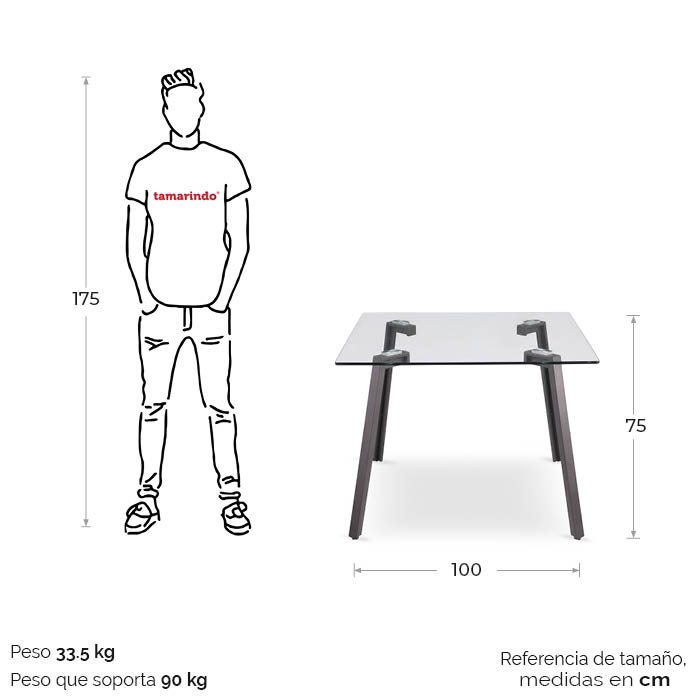 Mesa P/4 Negro Kriv | Mesas P/4 | comedores